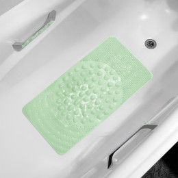 Коврик для ванны "Лужайка" 38х68 см дымчато-зелёный 68071-smokygreen