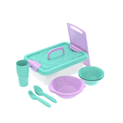 Набор посуды для пикника №3 «В дорогу» (4 персоны, 22 предмета)