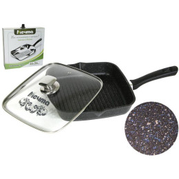 Сковорода гриль 26*26см Гранит star со съемной ручкой и крышкой