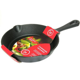 Сковорода 18,5-20см чугунная литая ручка тм MYRON COOK