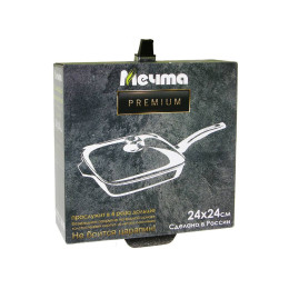 Сковорода 26*26см Premium mokko со съемной ручкой и стеклянной крышкой