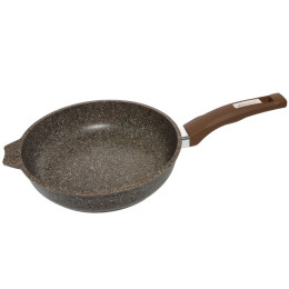 Сковорода 22см Premium mokko с несъемной ручкой и стеклянной крышкой