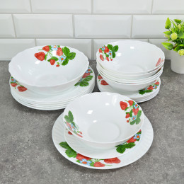 Столовый набор 19 предметов "Клубника"