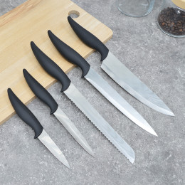 Набор ножей 5 предметов с силиконовыми ручками МВ 26990