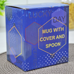 Кружка 450мл Perfect с крышкой и ложкой