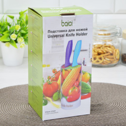 Подставка для ножей 11*22см зеленая круглая