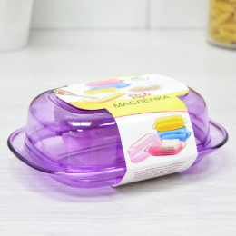 Масленка пластиковая прозрачная, цвет в ассортименте