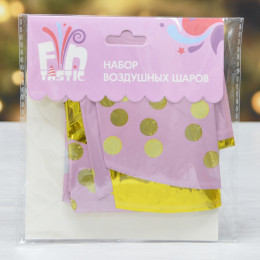 Шары воздушные "FNtastic" 7шт, фольга и латекс, розовые