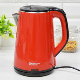 Чайник электрический 2,2л красный с черным SA-2150BR