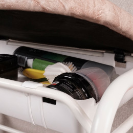 Подставка для обуви "Альфа 13" с сиденьем и ящиком, белая