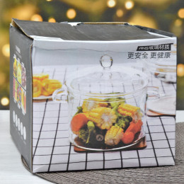 Кастрюля 1,5л стеклянная с крышкой BZ-BH-179