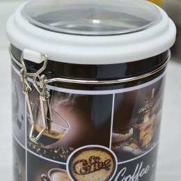 Банка для сыпучих продуктов 105*190мм с защелкой металлическая