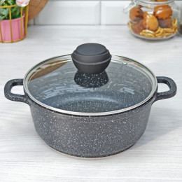 Набор кастрюль 3 предмета 4,3л; 7,5л; сотейник 3,7л "Schwarzmarbel" BK-4616