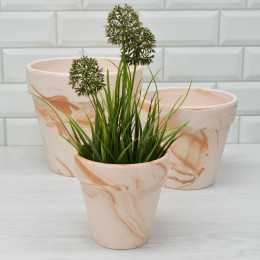 Набор горшков для цветов 3шт 13см, 18см, 23 см керамика МС-2211353