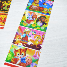 Термопленка пасхальная на 7 яиц 7,5*36см 10шт картинки в ассортименте