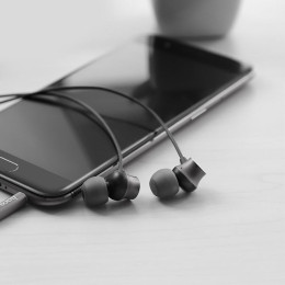 Наушники внутриканальные HOCO M51 Proper sound, микрофон, кнопка ответа, кабель 1,2м, черный