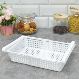 Органайзер для холодильника раздвижной "Лофт" 197*200*77мм белый