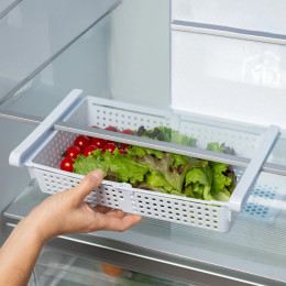 Органайзер для холодильника раздвижной "Лофт" 197*200*77мм белый