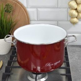 Кастрюля 5,5л "Bon appetit" вишневая
