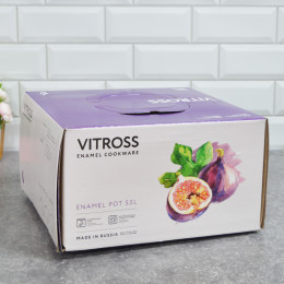 Кастрюля 5,5л "Bon appetit" вишневая