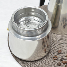 Кофеварка гейзерная 450мл на 9 порций из нержавеющей стали