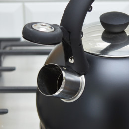 Чайник 2л нержавеющая сталь со свистком и бакелитовой ручкой цвет ручки: серый, красный, черный, желтый