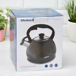 Чайник 2л нержавеющая сталь со свистком и бакелитовой ручкой цвет ручки: серый, красный, черный, желтый