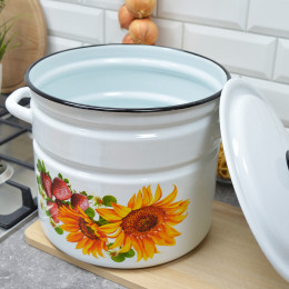 Кастрюля 10л цилиндрическая с рисунком