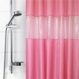 7062-PINK Штора для ванной комнаты "Престиж" 180х170см розовая
