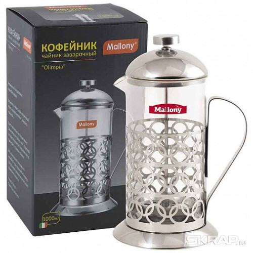 Чайник/кофейник кофе-пресс Olimpia T046-1000ML сталь 950093