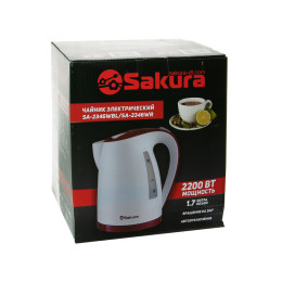 Чайник электрический 1,7л бело-красный SA-2346WR