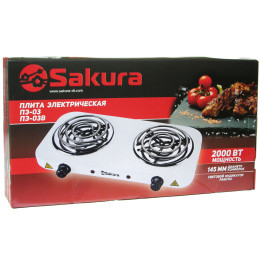 Плитка электрическая 2 комфорки спираль ПЭ-03 2000Вт 145/145мм белая