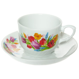 Чайная пара 250мл форма Кирмаш Майский букет