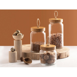 Банка "Woody" 860мл с крышкой из бамбука