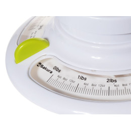 Весы кухонные механические до 3кг бело-зеленые