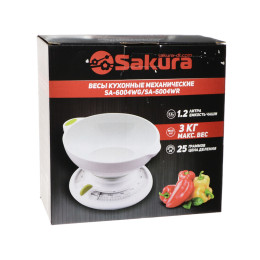 Весы кухонные механические до 3кг бело-зеленые