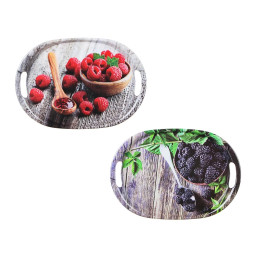 Поднос "Ягоды" 33*23,5*2,5см овал 2 дизайна