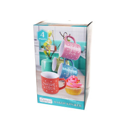 Набор кружек 4шт 340мл на подставке Абстракция 84845