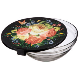 Набор салатников 5 предметов с пластиковыми крышками "Роскошный сад"