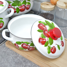 Набор кастрюль "Вишневый сад-3" 2л, 3л, 4л