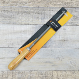 Напильник 200мм круглый по металлу с деревянной рукояткой "Вихрь"