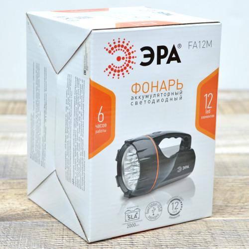 Фонарь Эра FA12M аккумуляторный 4V 2Ah, 12*LED, ЗУ 220V