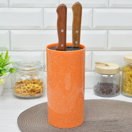 Подставка для ножей 11*22см оранжевая круглая