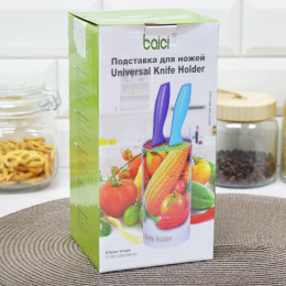 Подставка для ножей 11*22см оранжевая круглая