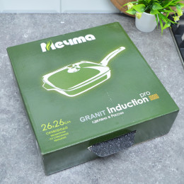 Сковорода 26*26см Гранит black Induction Pro со съемной ручкой