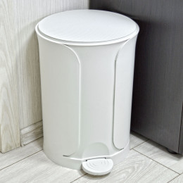 Ведро 18л с педалью "Sтиль" белый моно