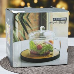 Кастрюля 1,5л стеклянная с крышкой BZ-BH-181