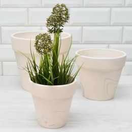 Набор горшков для цветов 3шт 13см, 18см, 23 см керамика МС-2211354