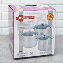 Набор кастрюль 3 предмета 7,2л; 9л; 11л 3-шаговое дно