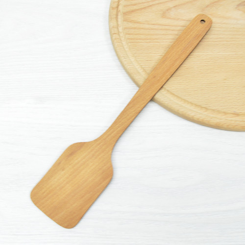 Лопатка деревянная 29см кулинарная с защитным покрытием, бук